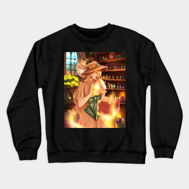 The witch and her fox friend Crewneck Sweatshirt by SoMerlee